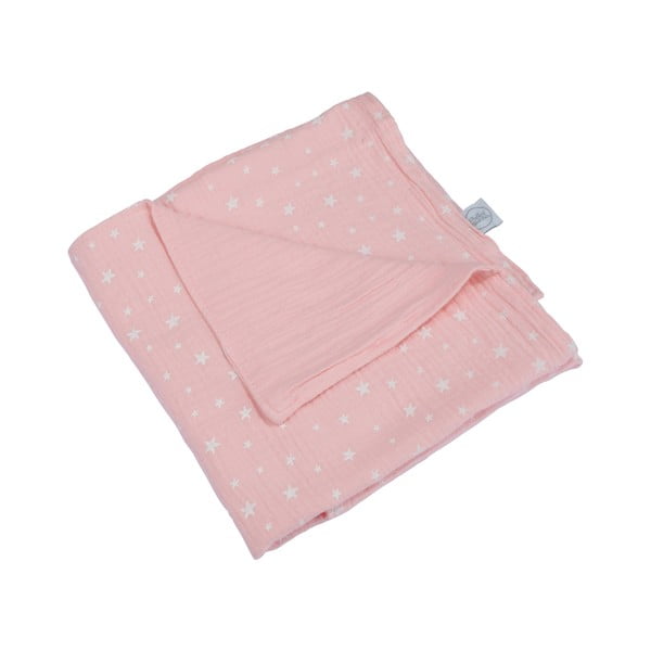 Rožnata otroška odeja iz muslina 75x75 cm – Bébé Douceur
