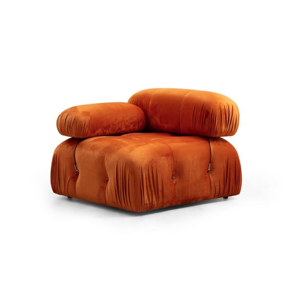 Oranžna žametna modularna sedežna garnitura (levi kot) Bubble – Artie