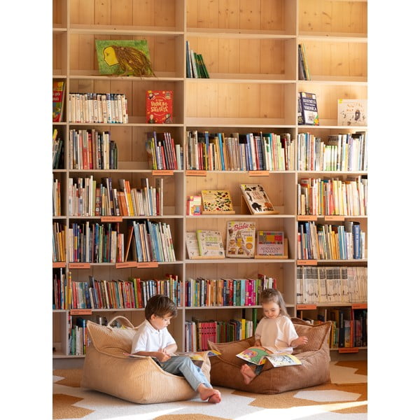 Rjava otroška vreča za sedenje iz rebrastega žameta Chair – Wigiwama-image-4