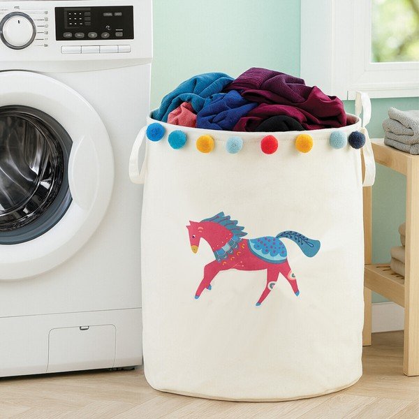 Bela tekstilna otroška škatla za shranjevanje ø 38x48 cm Mimo Eclectic Horse – Premier Housewares-image-3