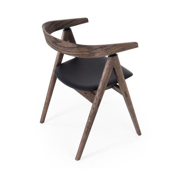 Črn/rjav jedilni stol iz masivnega hrasta Ava – Gazzda-image-3