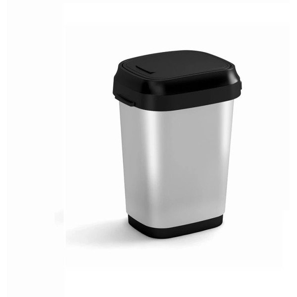Plastičen koš za smeti s pedalom v srebrni barvi 10 l Dual Swing Bin Style S – KIS