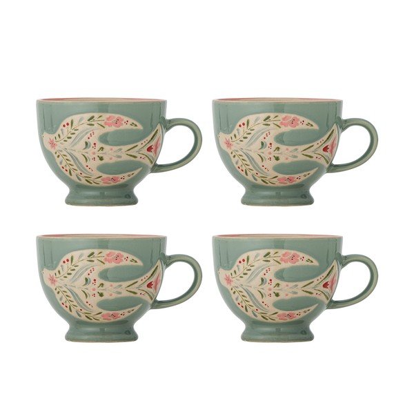 Zelene keramične skodelice v kompletu 4 ks 400 ml Rosalynde – Bloomingville