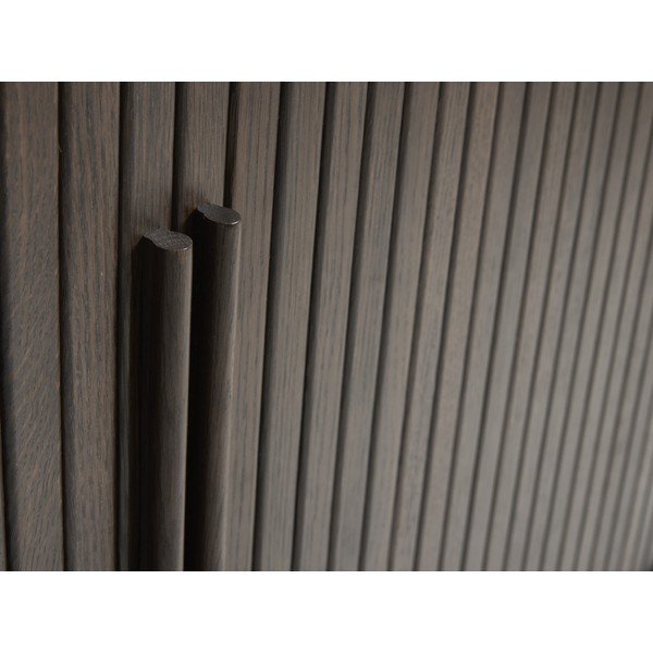 Komoda s keramično ploščo z drsnimi vrati v temni naravni barvi 165x76x45 cm Enna – Unique Furniture-image-3