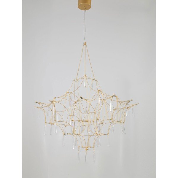 Kovinska LED viseča svetilka v zlati barvi ø 80 cm Goro – Nova Luce-image-4