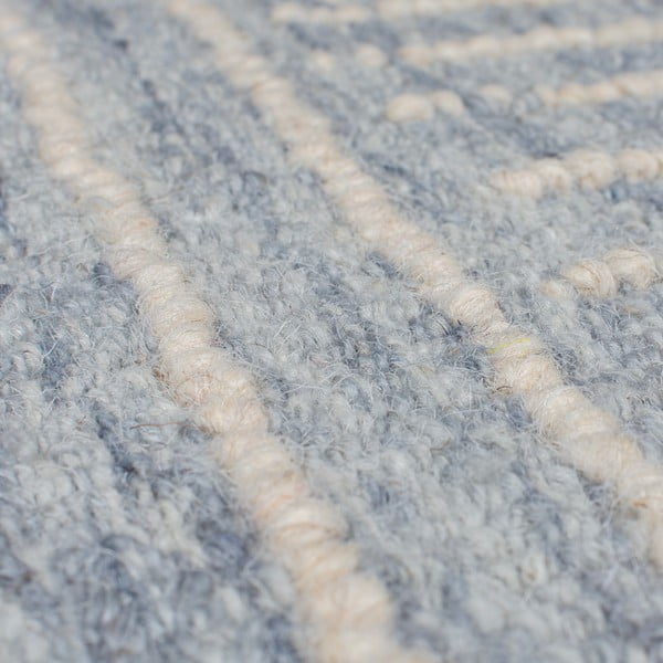 Svetlo modra ročno tkana volnena preproga 80x150 cm Memphis Wool – Flair Rugs-image-3