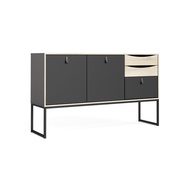 Črna komoda Tvilum Stubbe, 147 x 87 cm-image-2
