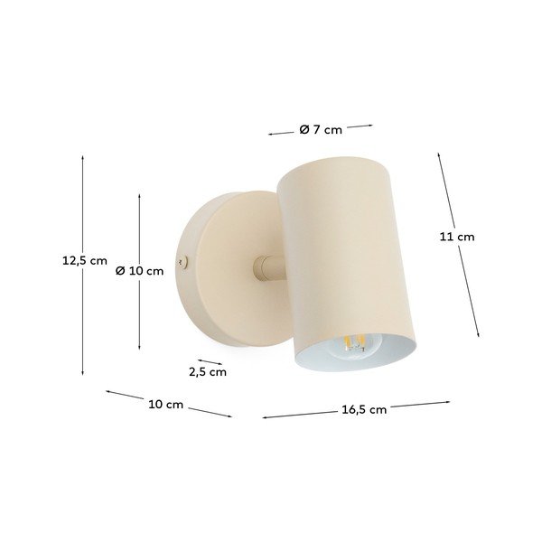 Bež kovinska stenska svetilka Manie – Kave Home-image-4