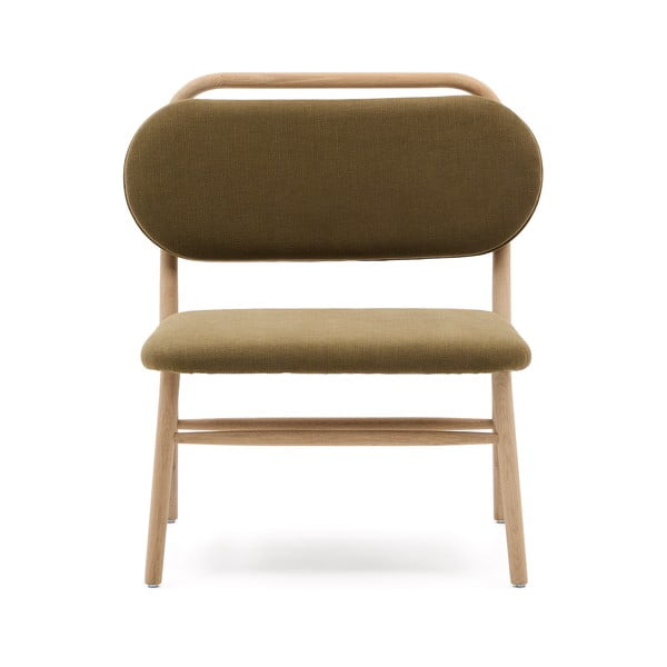 Zelen fotelj iz šenilje Helda – Kave Home-image-2