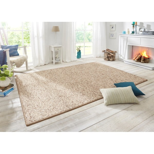 Svetlo rjava preproga 140x200 cm Wolly – BT Carpet-image-1