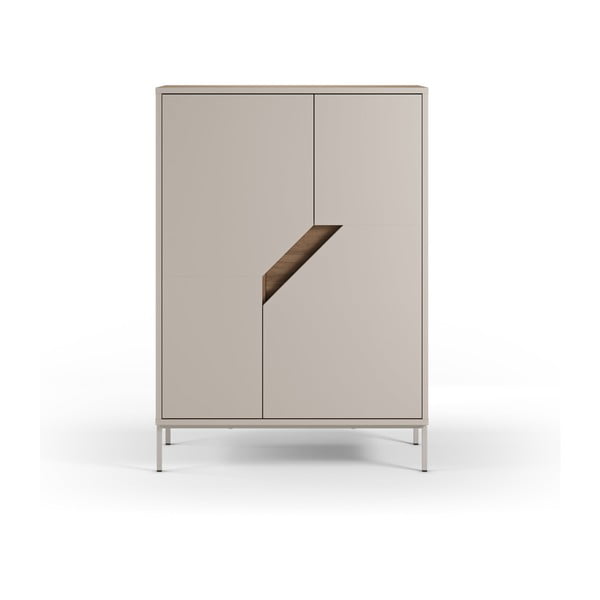 Kremno bela/naravna komoda v hrastovem dekorju 85x120x40 cm Lilou – Marckeric