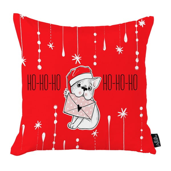Rdeča božična prevleka za vzglavnik Mike & Co. NEW YORK Honey Ho-Ho-Ho-Ho Božični pes, 45 x 45 cm