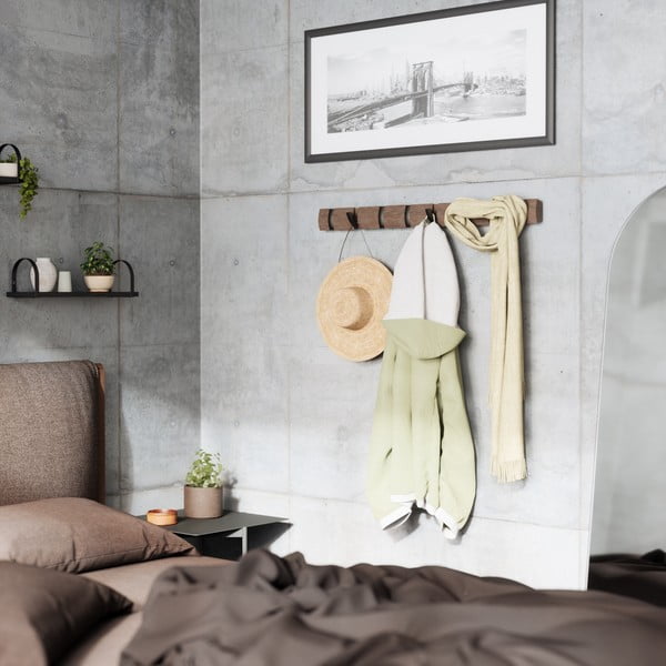 Siv stenski obešalnik iz lesa topola Flip - Umbra-image-1