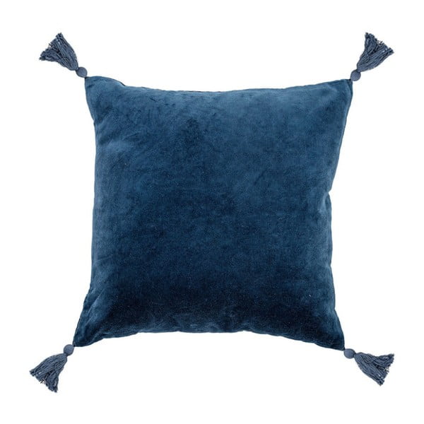 Temno modra bombažna blazina Bloomingville Cushion Nero, 45 x 45 cm