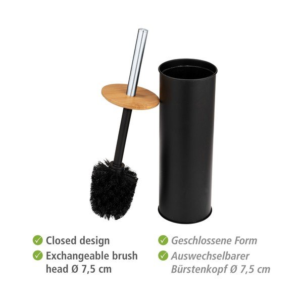 Črna jeklena WC ščetka Tortona – Wenko-image-4