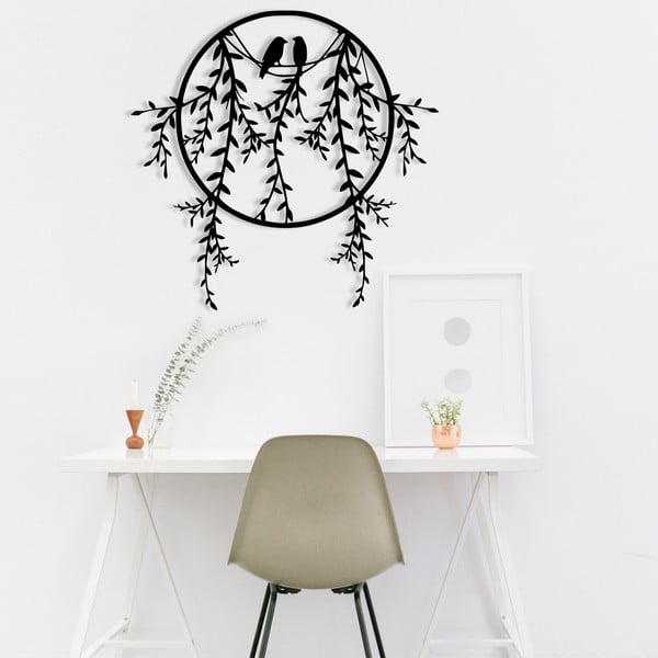 Kovinska stenska dekoracija 45x44 cm Lovebirds – Wallity-image-2