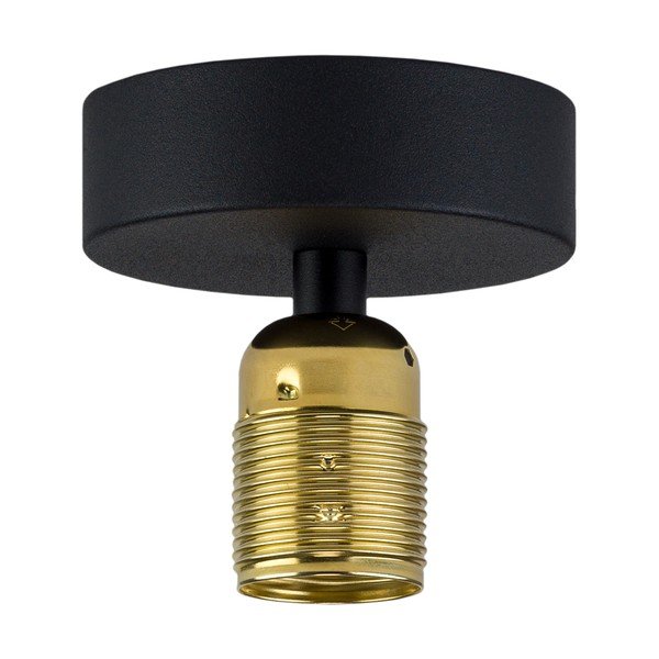 Črna stropna svetilka z navojem v zlati barvi Sotto Luce Uno-image-2