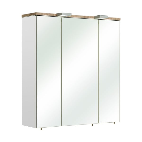 Bela stenska kopalniška omarica z ogledalom 65x70 cm Set 931 - Pelipal