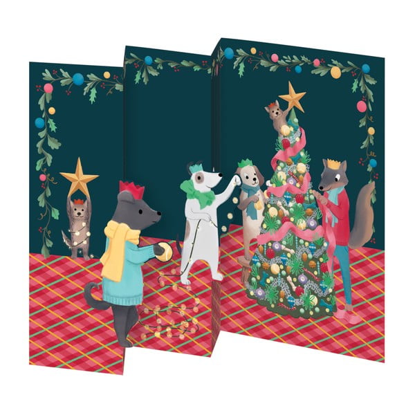 Voščilnice v kompletu 5 ks z božičnim motivom Animal Crackers  – Roger la Borde