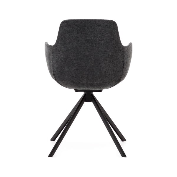 Temno sivi oblazinjeni jedilni stoli v kompletu z nasloni za roke 2 ks Tissiana – Kave Home-image-3