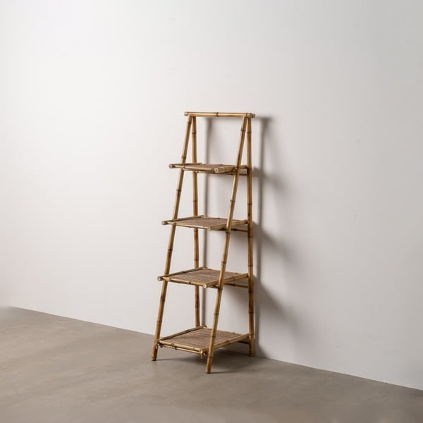 Bambusov regal v naravni barvi 48x152x50 cm Manali – Ixia-image-1