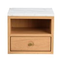 Nočna omarica z mizno ploščo v marmornem dekorju v naravni barvi Whitmore – Rowico