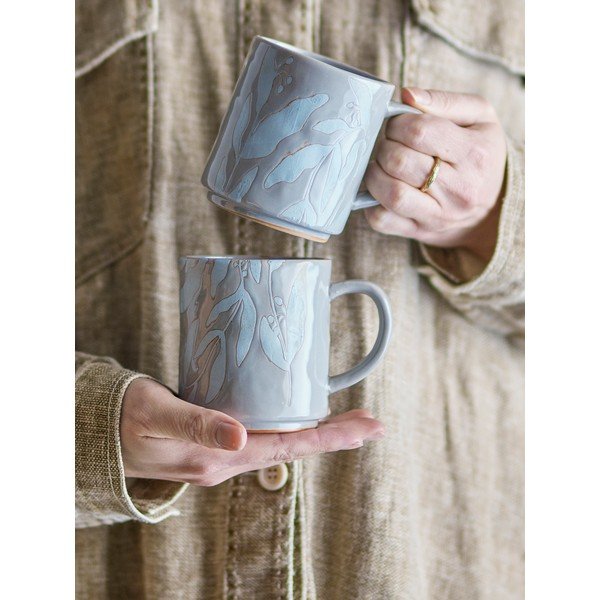 Sive lončene skodelice v kompletu 2 ks 350 ml Aurora – Bloomingville-image-2