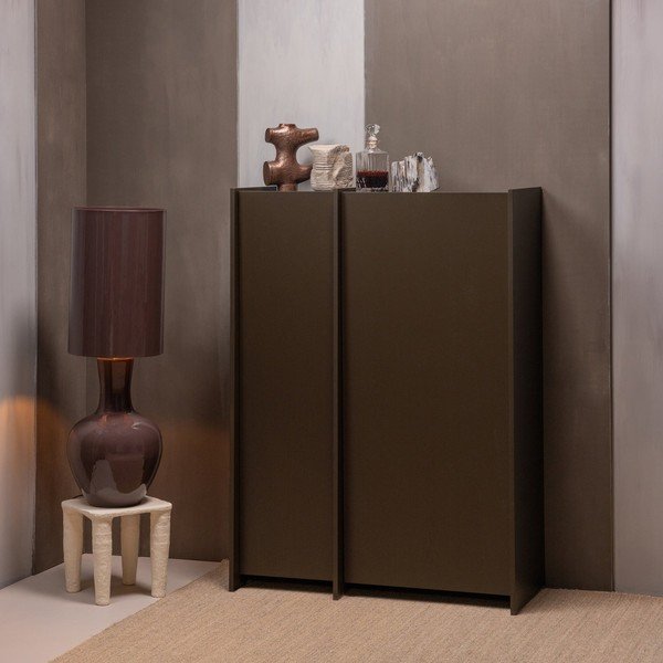 Temno rjava omarica v jesenovem dekorju 102x140x44 cm Brock – WOOOD-image-1