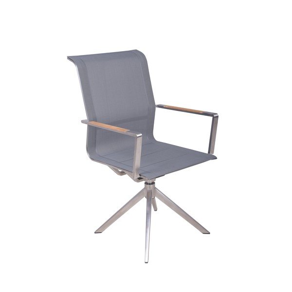 Siv kovinski vrtni stol Salida – Garden Pleasure