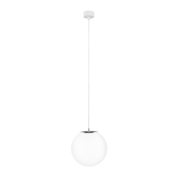 Bela viseča svetilka z belim kablom in srebrnimi podrobnostmi Sotto Luce Tsuri, ⌀ 25 cm