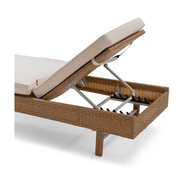 Bež vrtni ležalnik iz ratana Bonami Essentials Portugal, dolžina 200 cm-image-4