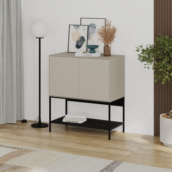 Črna/kremno bela omarica 80x90x40 cm Amira – Marckeric-image-3