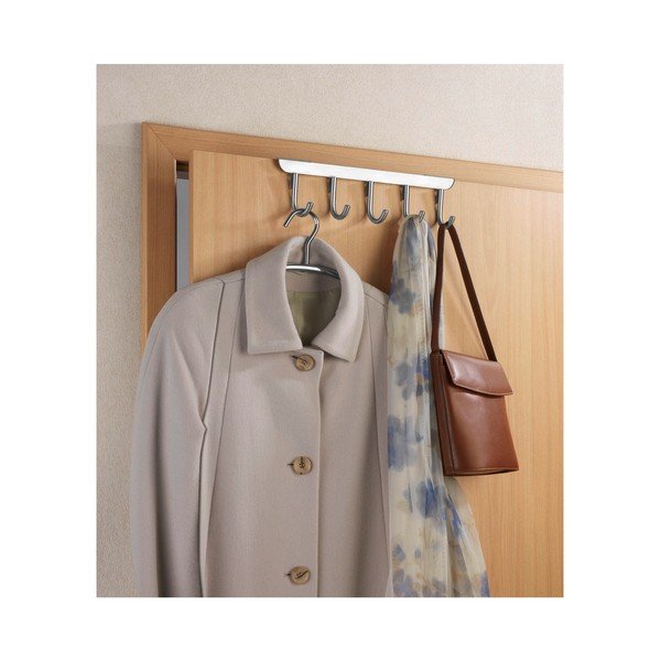 Obešalnik za vrata s 5 kavlji v srebrni barvi Wenko Asola-image-3