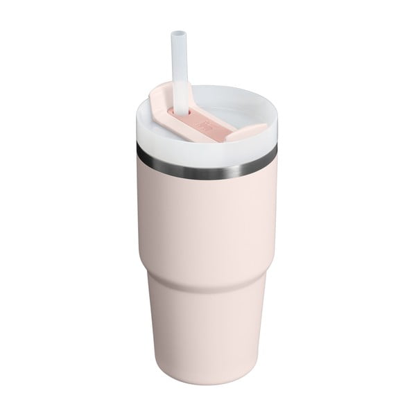 Svetlo rožnata termovka s slamico iz nerjavečega jekla 600 ml Quencher H2.0 FlowState Tumbler Rose Quartz – Stanley-image-1
