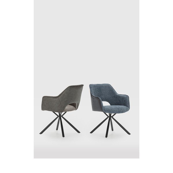 Sivi oblazinjeni jedilni stoli v kompletu z nasloni za roke 2 ks Mariel – Marckeric-image-1