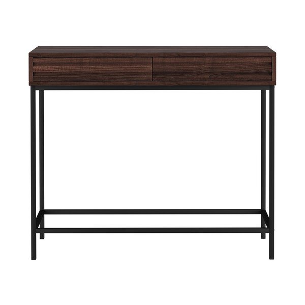 Temno rjava stranska mizica z mizno ploščo v orehovem dekorju 35x90 cm Celine – Støraa-image-4