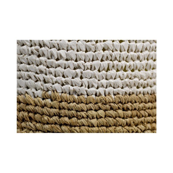 Puf iz rafije z belim detajlom HSM kolekcija Raffia, 40 x 50 cm-image-1