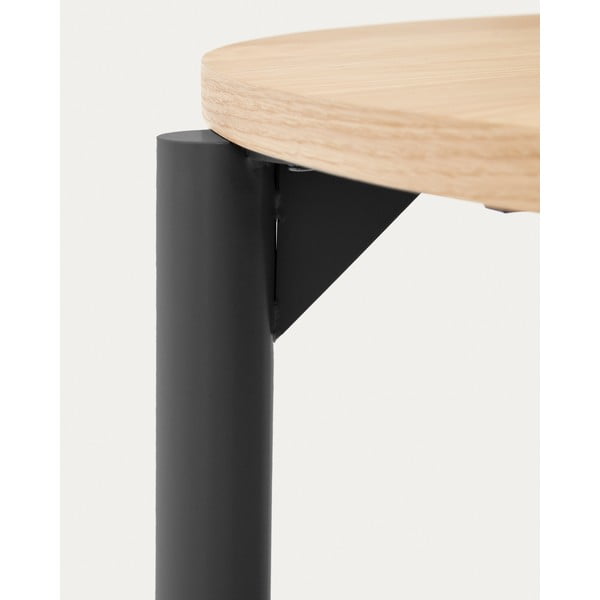 Raztegljiva jedilna miza z mizno ploščo v hrastovem dekorju v naravni barvi 90x120 cm Montuiri – Kave Home-image-1