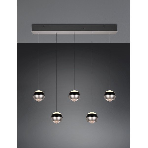 Črno-srebrna LED viseča svetilka Orbit – Trio Select-image-3