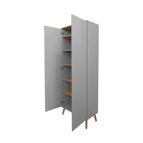 Siva garderobna omara s hrastovimi nogami Tenzo Dot-image-4