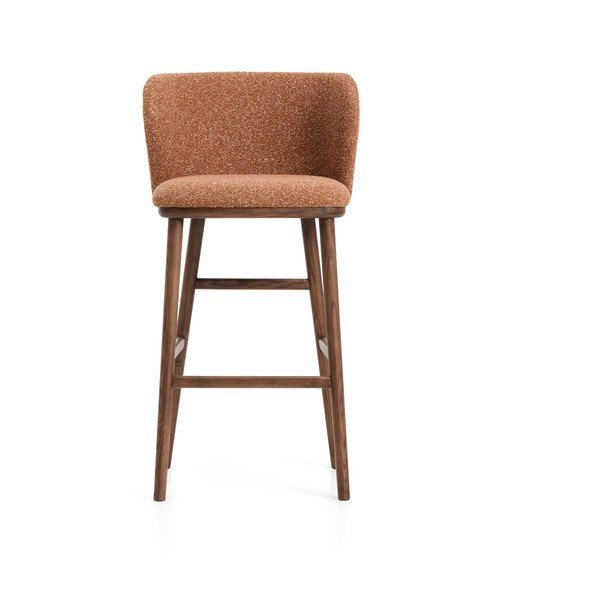 Oblazinjen barski stol v barvi terakote (višina sedeža 75 cm) Ciselia – Kave Home-image-4