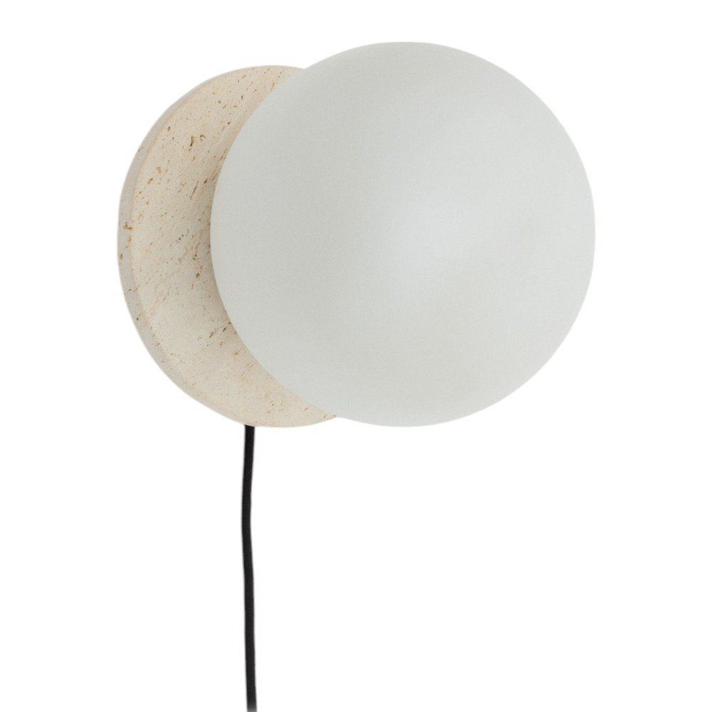 Bela/kremno bela marmorna stenska svetilka ø 20 cm Malachi