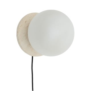 Bela/kremno bela marmorna stenska svetilka ø 20 cm Malachi – Kave Home