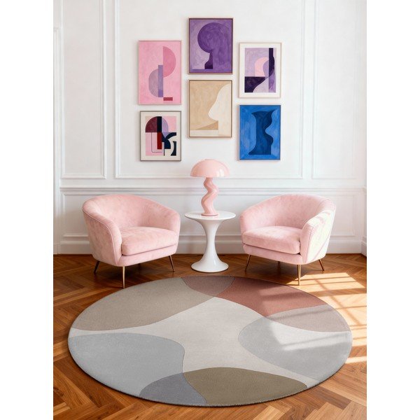 Bež ročno tkana volnena okrogla preproga ø 200 cm Hackney Clarissa – Ted Baker-image-1