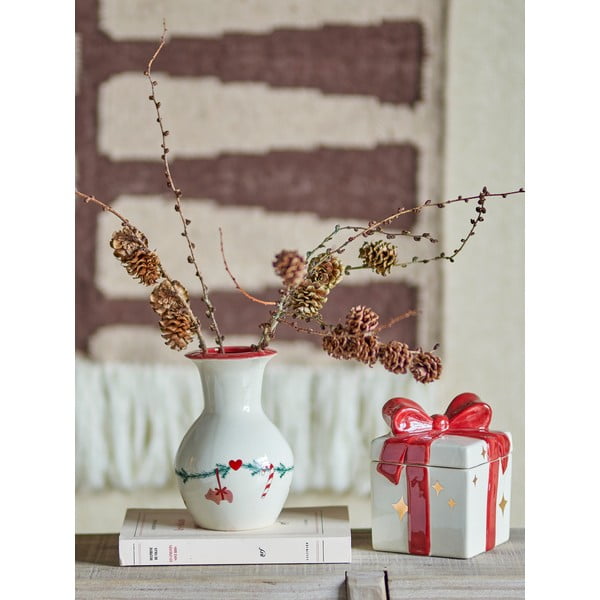 Bela lončena vaza z božičnim motivom (višina 16 cm) Yule – Bloomingville-image-1