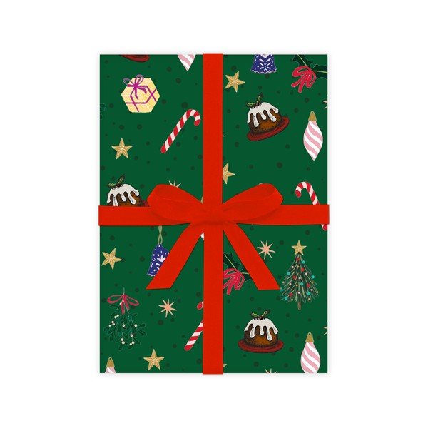 5 listov zelenega ovojnega papirja eleanor stuart Christmas Fun, 50 x 70 cm-image-2