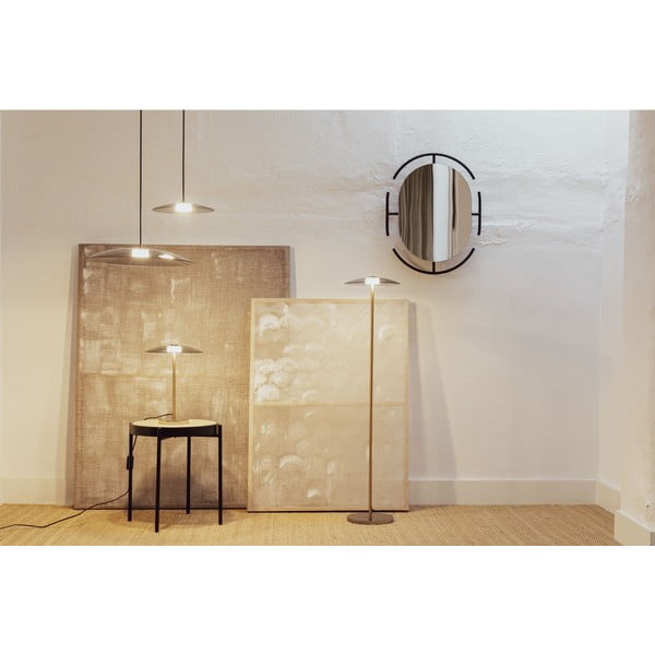 LED zatemnitvena stoječa svetilka s steklenim senčilom v sivi in zlati barvi (višina 132 cm) Float – Zuiver-image-2