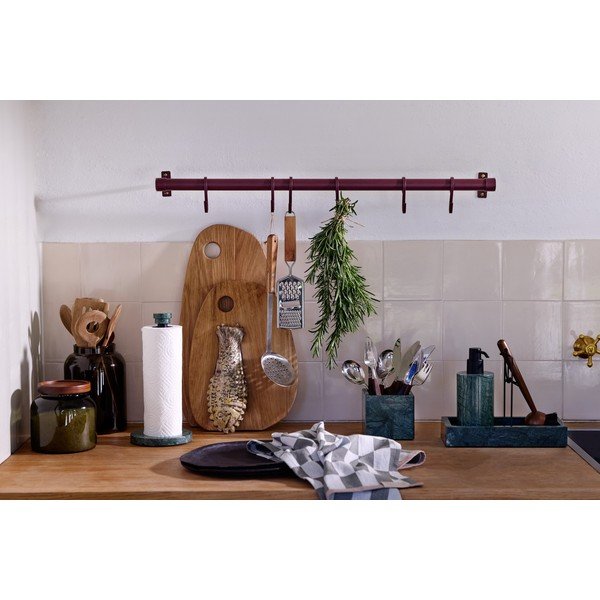 Bordo rdeč stenski obešalnik iz nerjavečega jekla 70 cm Hang-It – Mette Ditmer Denmark-image-4