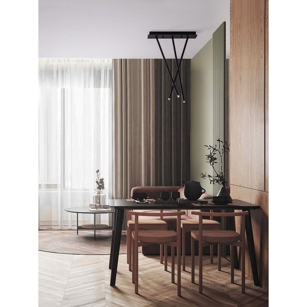 Mat črna aluminijasta LED stropna svetilka z upogljivo konstrukcijo 10x45 cm Stilvi – Nova Luce-image-1