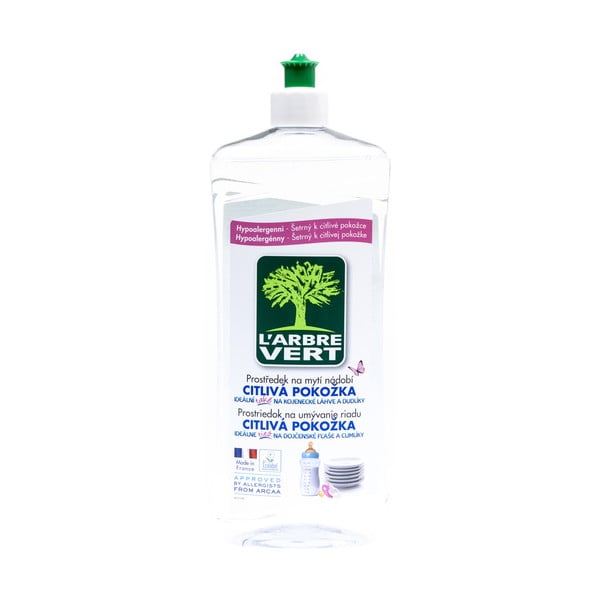 Ekološki detergent za pomivanje posode za občutljivo kožo L´Arbre Vert Sensitive, 2 x 750 ml